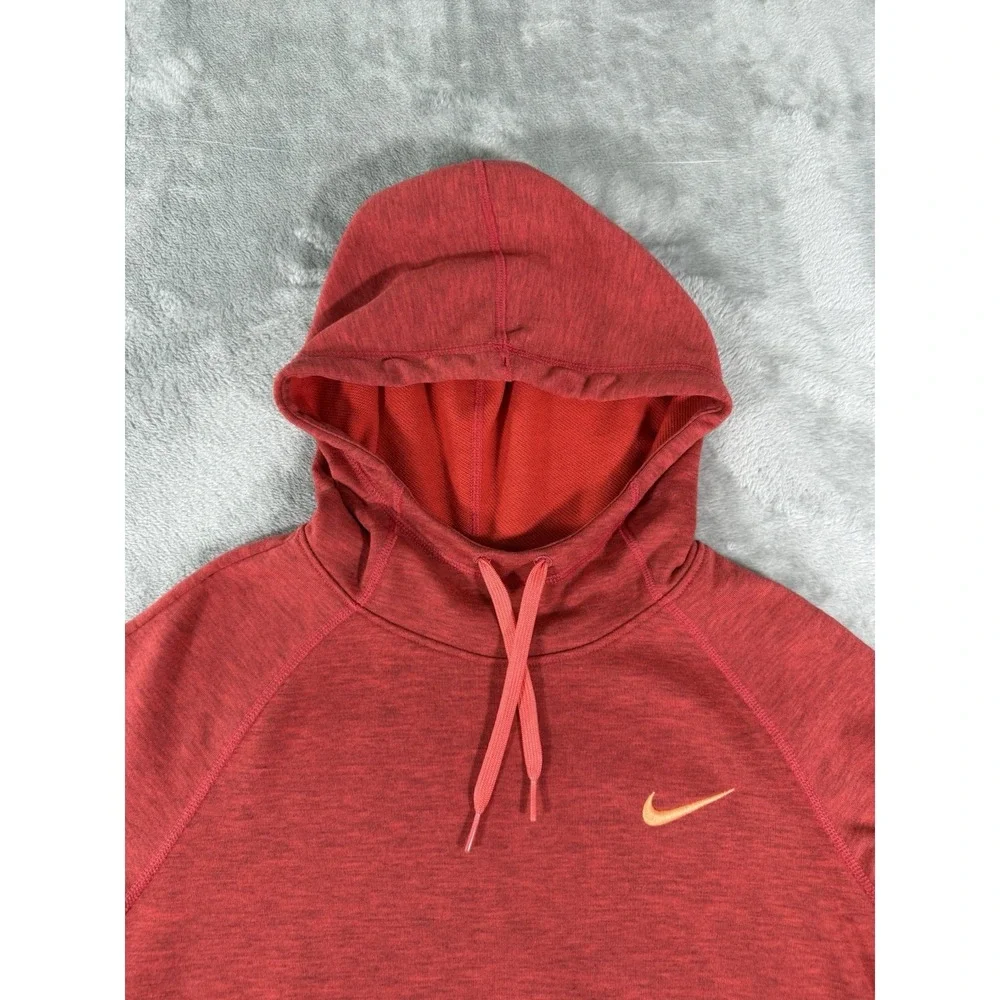 Nike Hoodie‎ Womens Medium Red Therma Fit Fleece Just Do It Pullover